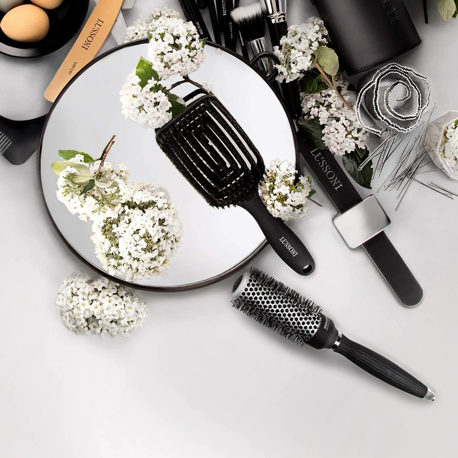 Широкое парикмахерское ручное зеркало TB TOOLS FOR BEAUTY LUSSONI, 28 см Tb Tools For Beauty — фото 3