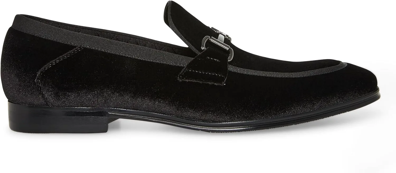

Лоферы Steve Madden Mens Aahron, черный/серебристый