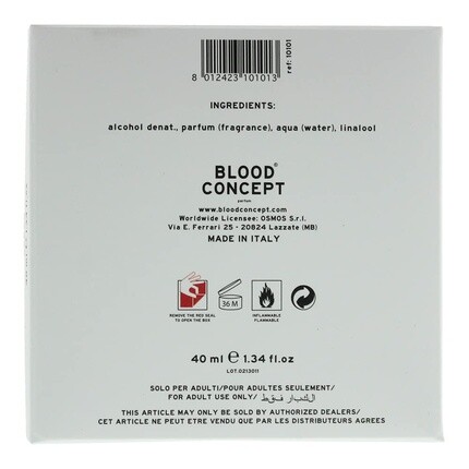 Blood Concept O Парфюмированная вода 1,4 унции, 40 мл, капельница — фото 3