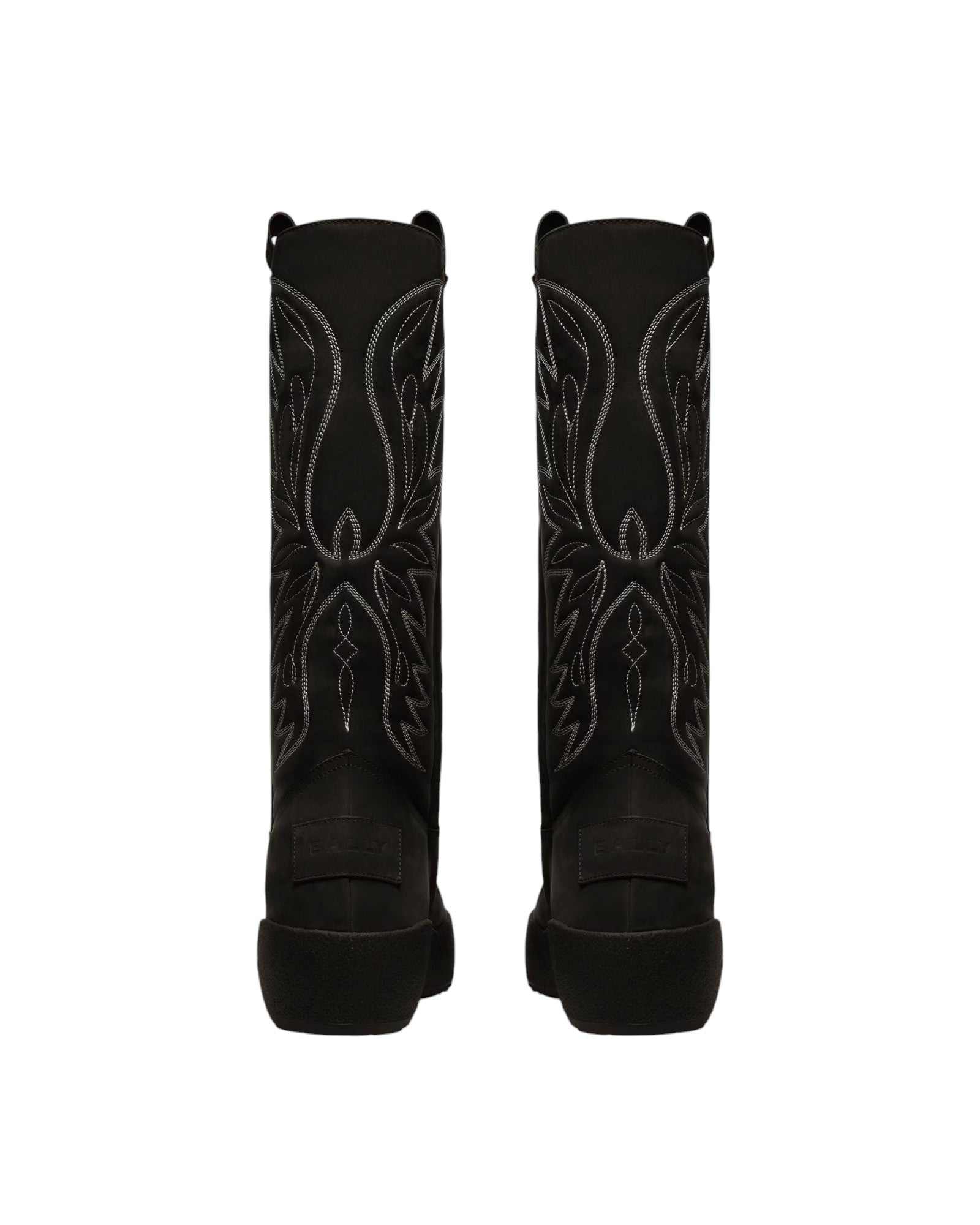 Женские черные кожаные сапоги до колена Bally Montana 6302966 — фото 4