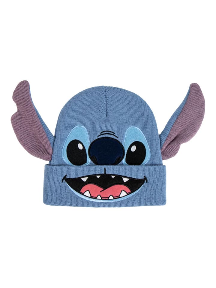

Детская фиолетовая шапка-бини с изображением Стича от Disney, зимняя шапка синего цвета