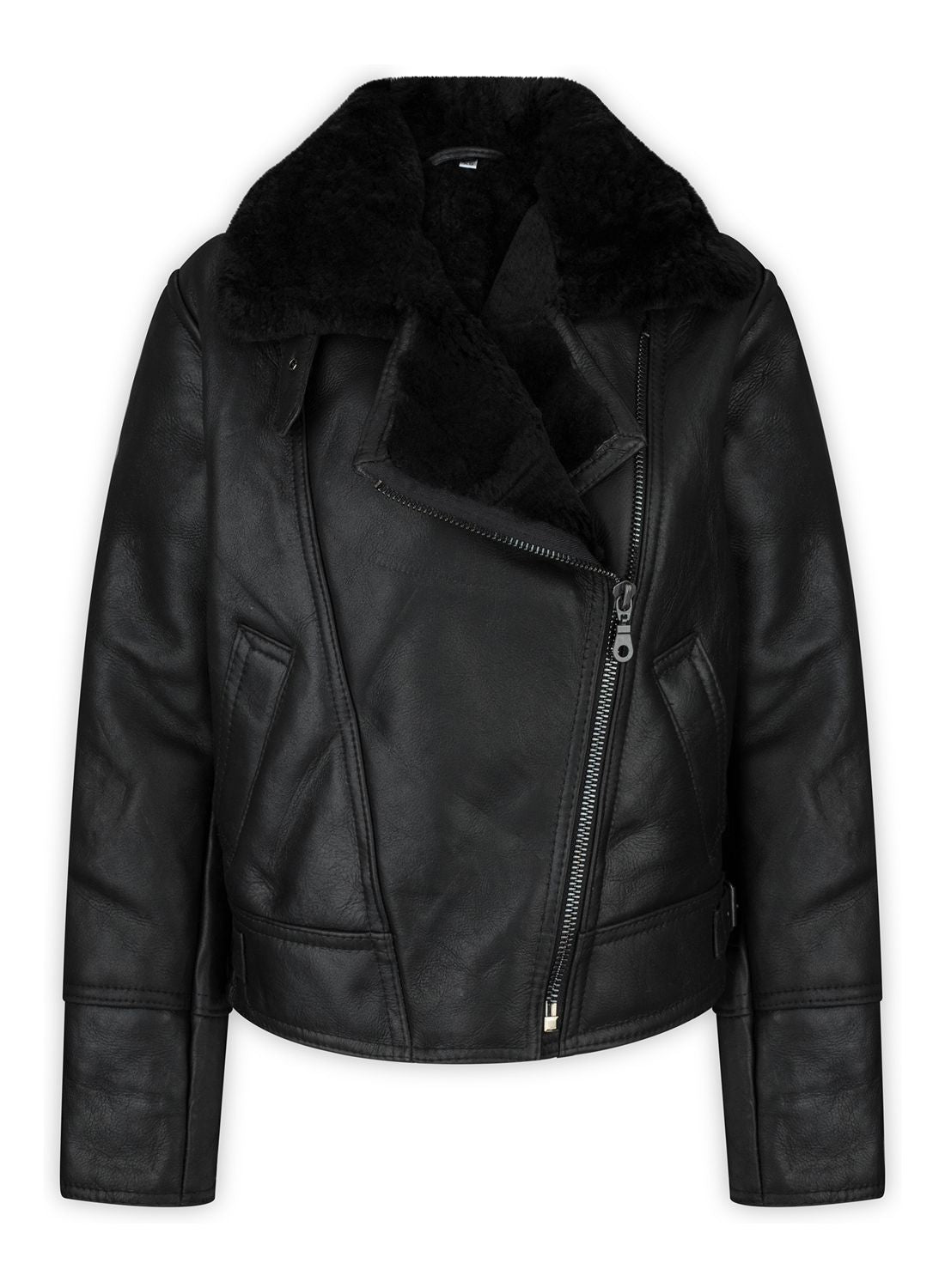 

Куртка из овчины Байкер Авиатор TruClothing, черный