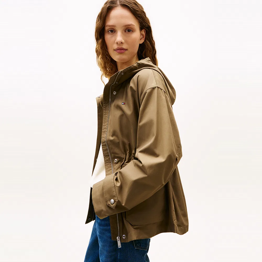 Женская короткая парка Tommy Hilfiger Women Utility цвета хаки — фото 4
