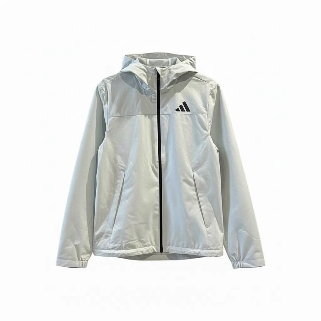 Куртка унисекс белая с капюшоном Adidas, White