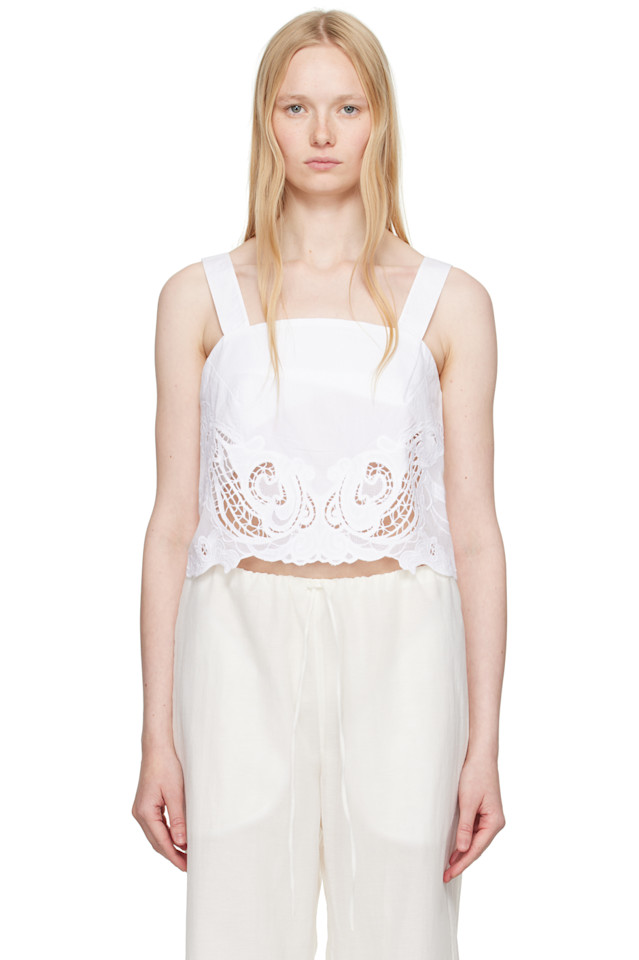 

Клем майка с кружевной отделкой из поплина Rag & Bone, белый