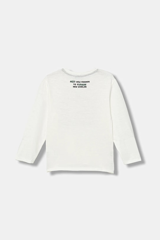 Детская хлопковая кофта с длинным рукавом United Colors Of Benetton, белый — фото 2