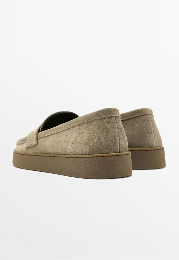 Лоферы со слипонами на карамельной подошве Massimo Dutti, Sand — фото 4