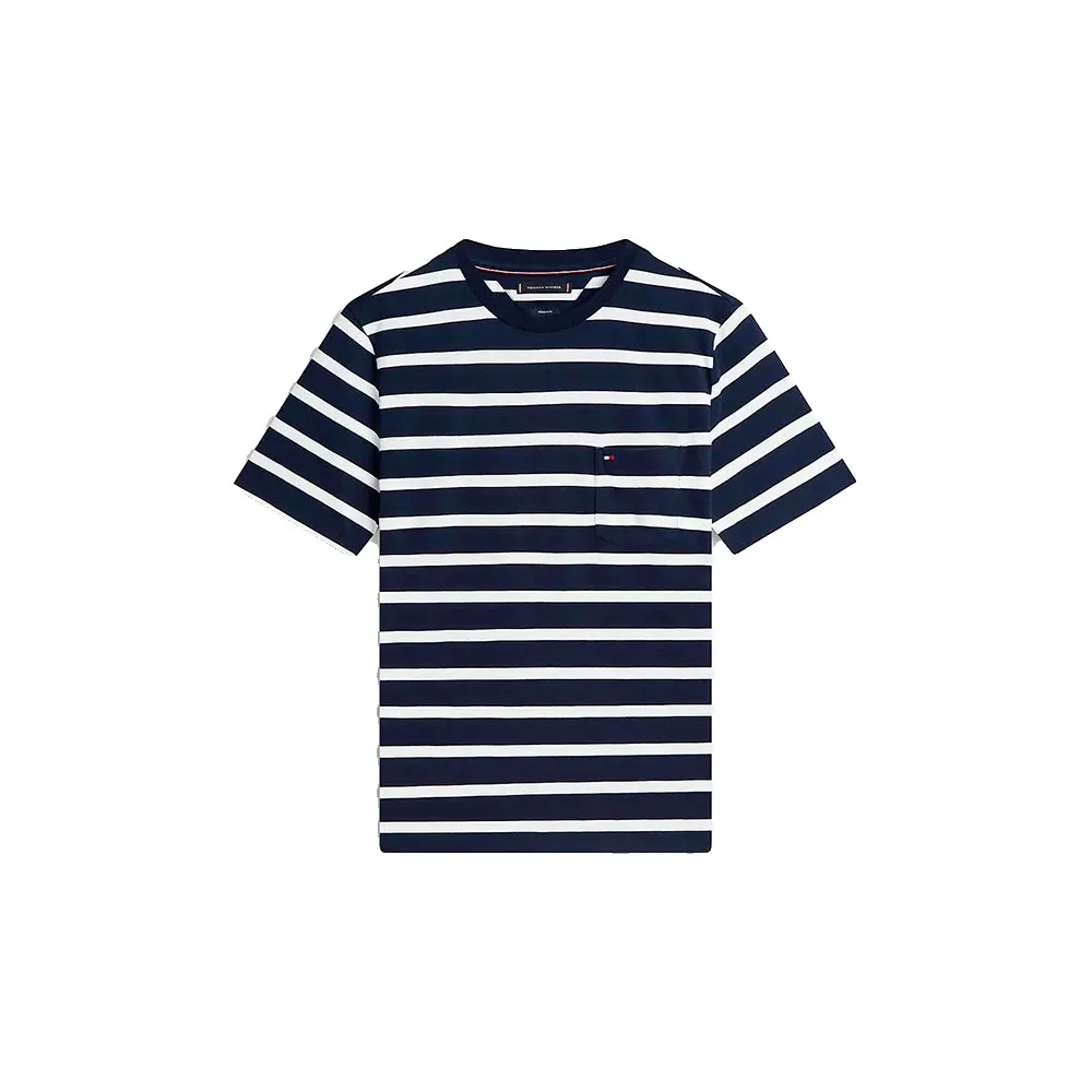 Футболка с коротким рукавом Tommy Hilfiger Ess Stripe Pocket, синий — фото 3