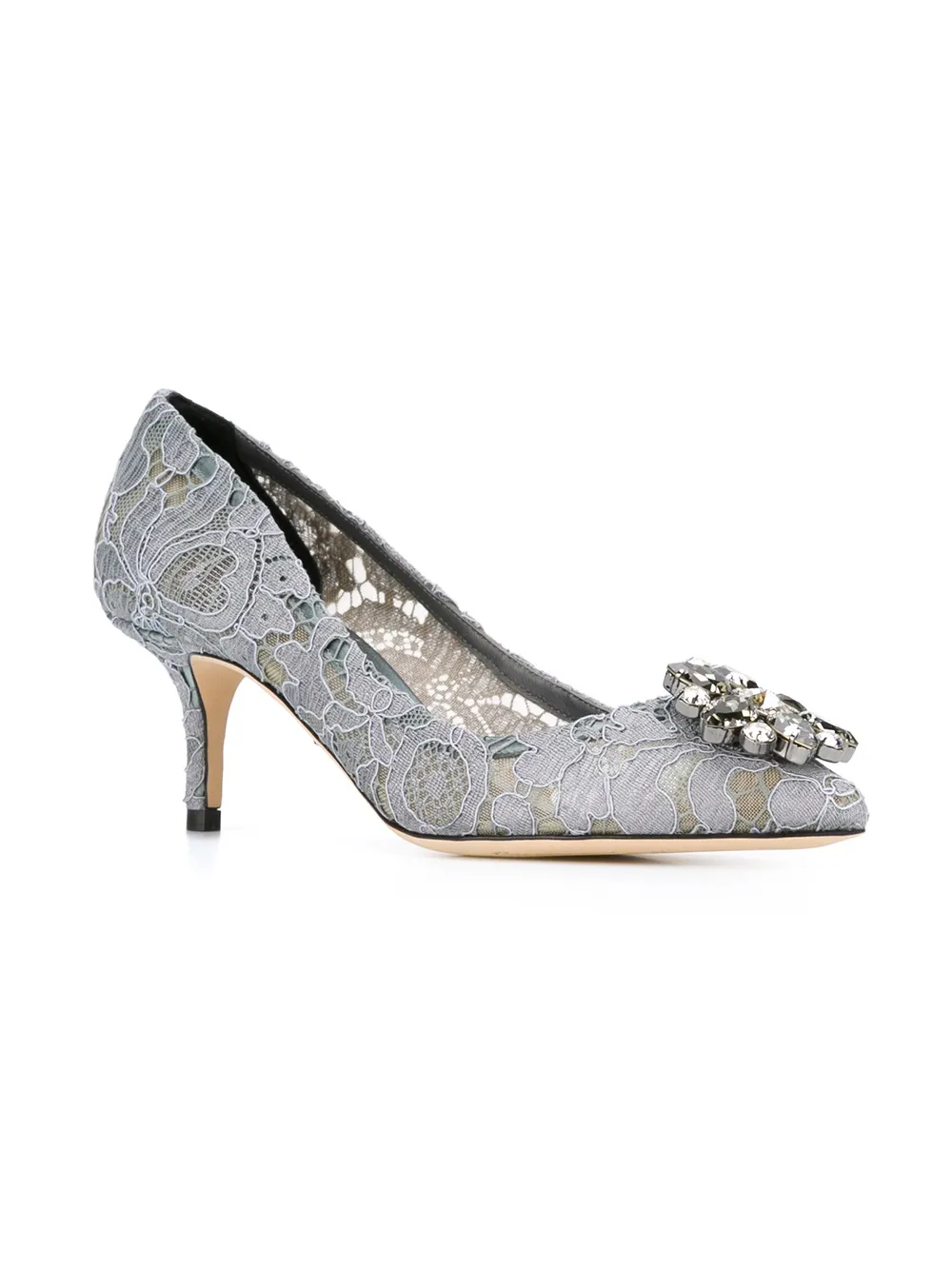 Кружевные туфли-лодочки Bellucci DOLCE & GABBANA, серый — фото 2