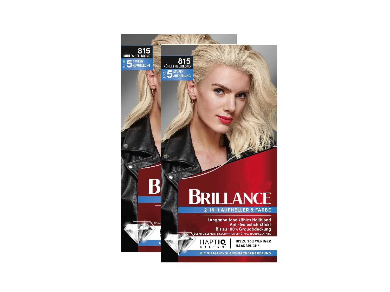 Стойкая краска для волос «Brillance 2-in-1 Brightener & Colour 815 Cool Light Blonde» от Schwarzkopf, 2 x 160 мл Brillance