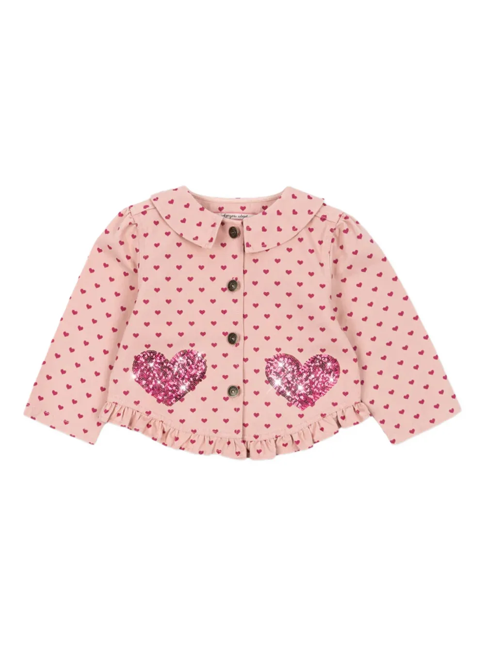 

Жакет Nola с оборками и пайетками в виде сердца Konges Sløjd, розовый