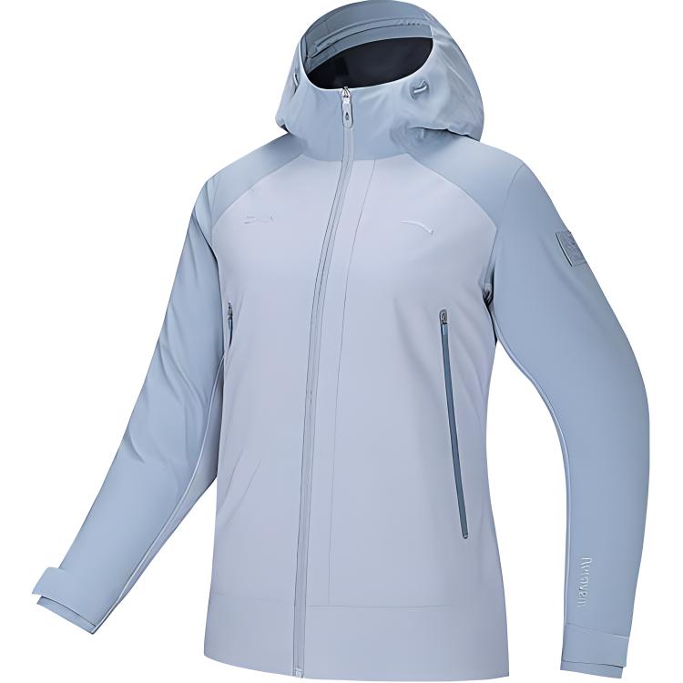 

Женская водоотталкивающая ветровка Anta Variety Training Collection, кремово-серо-голубая с крыльями