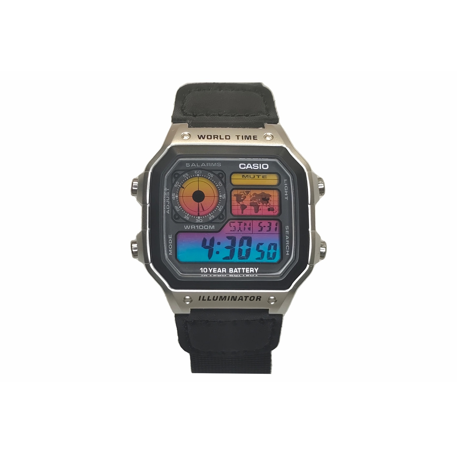 

CASIO Часы Unisex YOUTH Black Watch, Rainbow Steel Block Wrist Brace Black