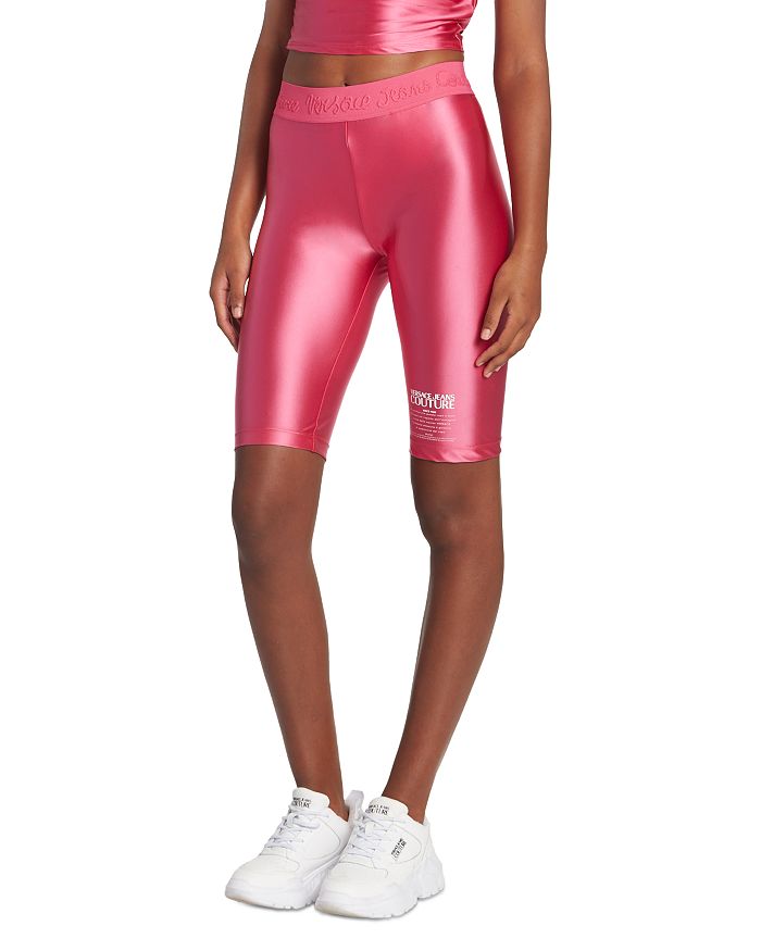 

Атласные велосипедные шорты Versace Jeans Couture, розовый