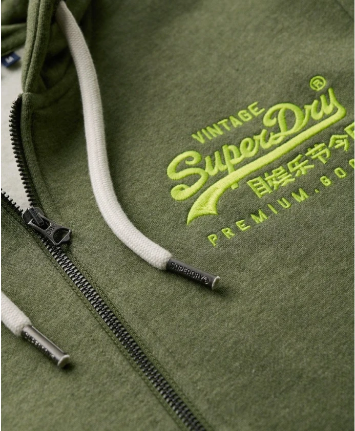 Худи Neon VL с графическим принтом, оливково-зеленого цвета. Superdry, зеленый — фото 3