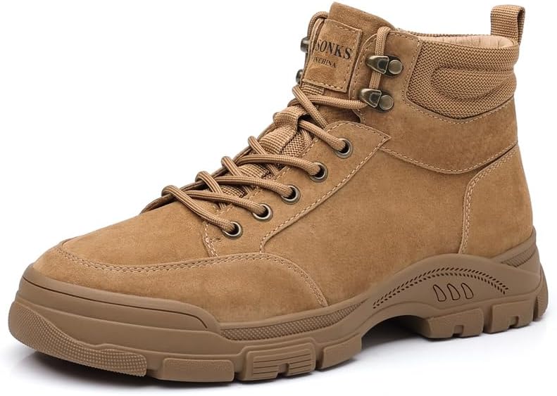 

Мужские замшевые походные ботинки CONSON-KS, высокие ботинки на шнуровке, желтый