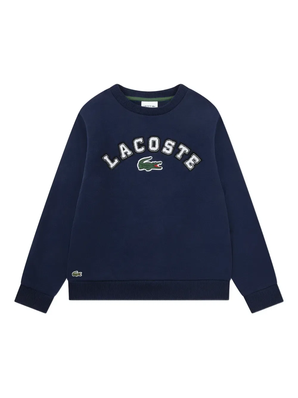 Свитер с круглым вырезом и аппликацией Lacoste Kids, синий