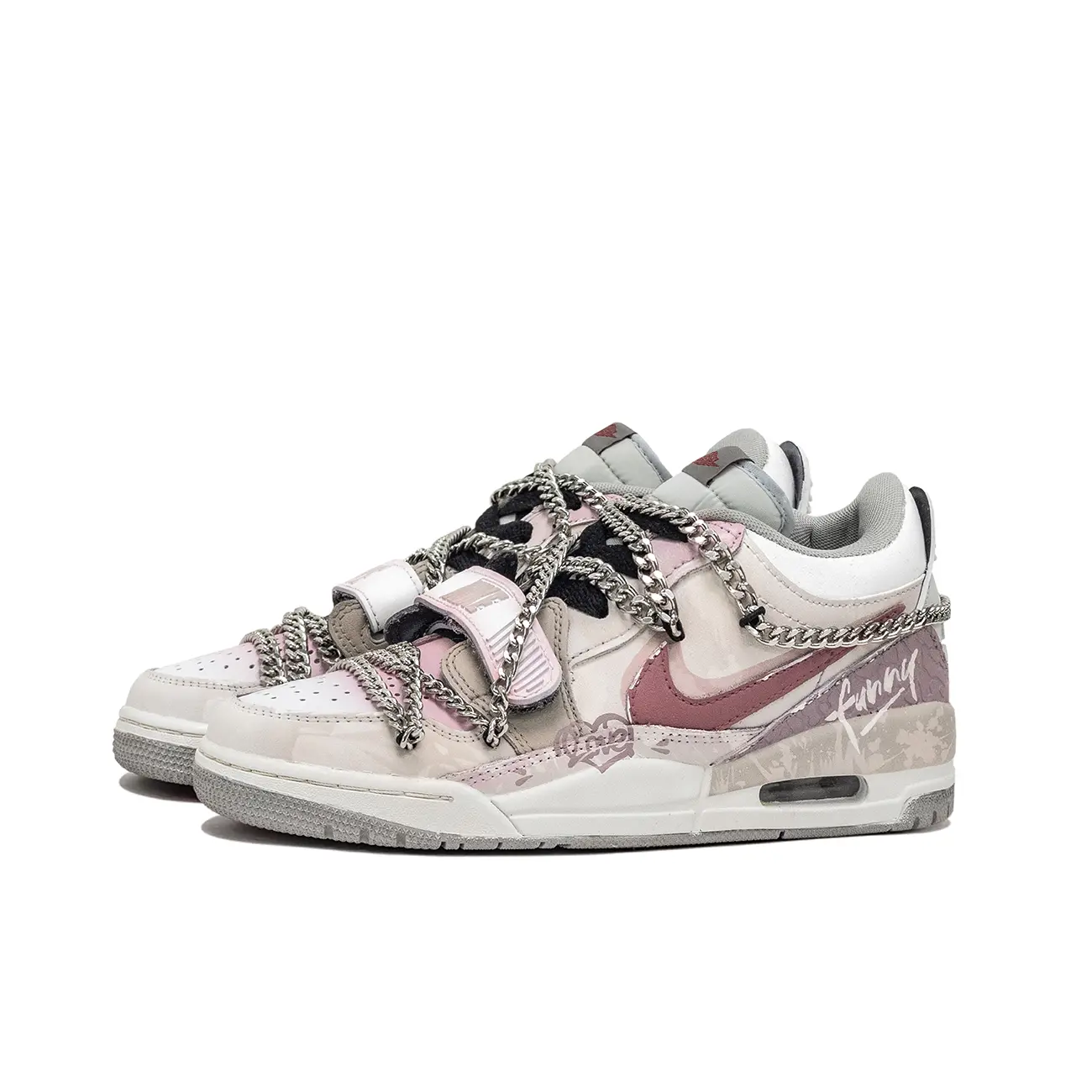 Jordan Legacy 312 с низкой амортизацией низкие детские баскетбольные кроссовки gray pink для подростков — фото 4