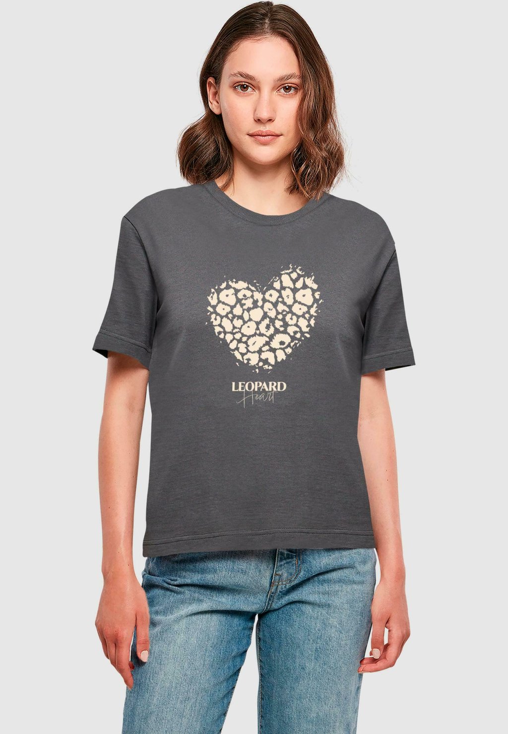 

Футболка с принтом LEOPARD HEART TEE Merchcode, темно-серый