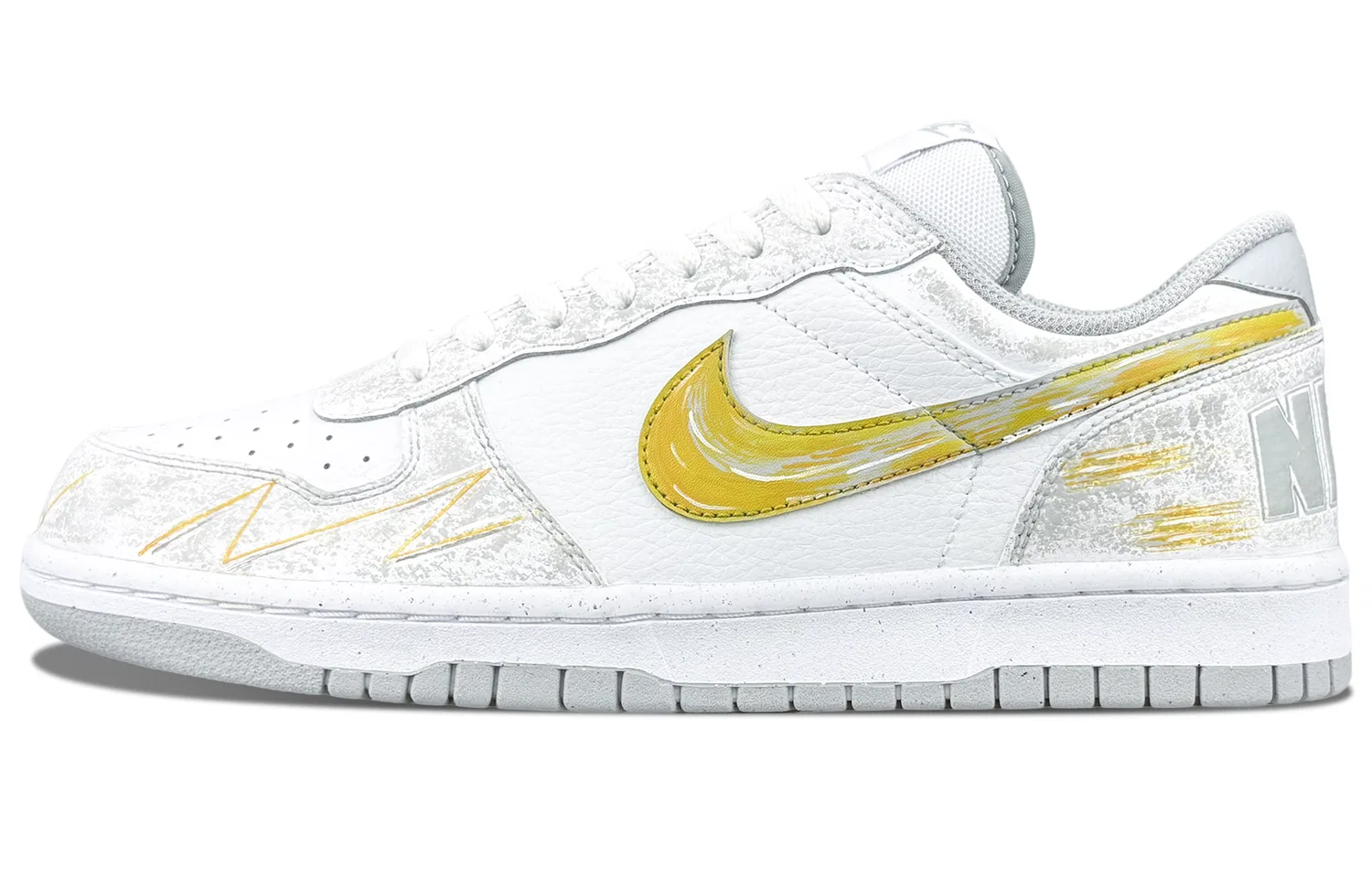 Кроссовки кеды Nike Big Low серо-золотые