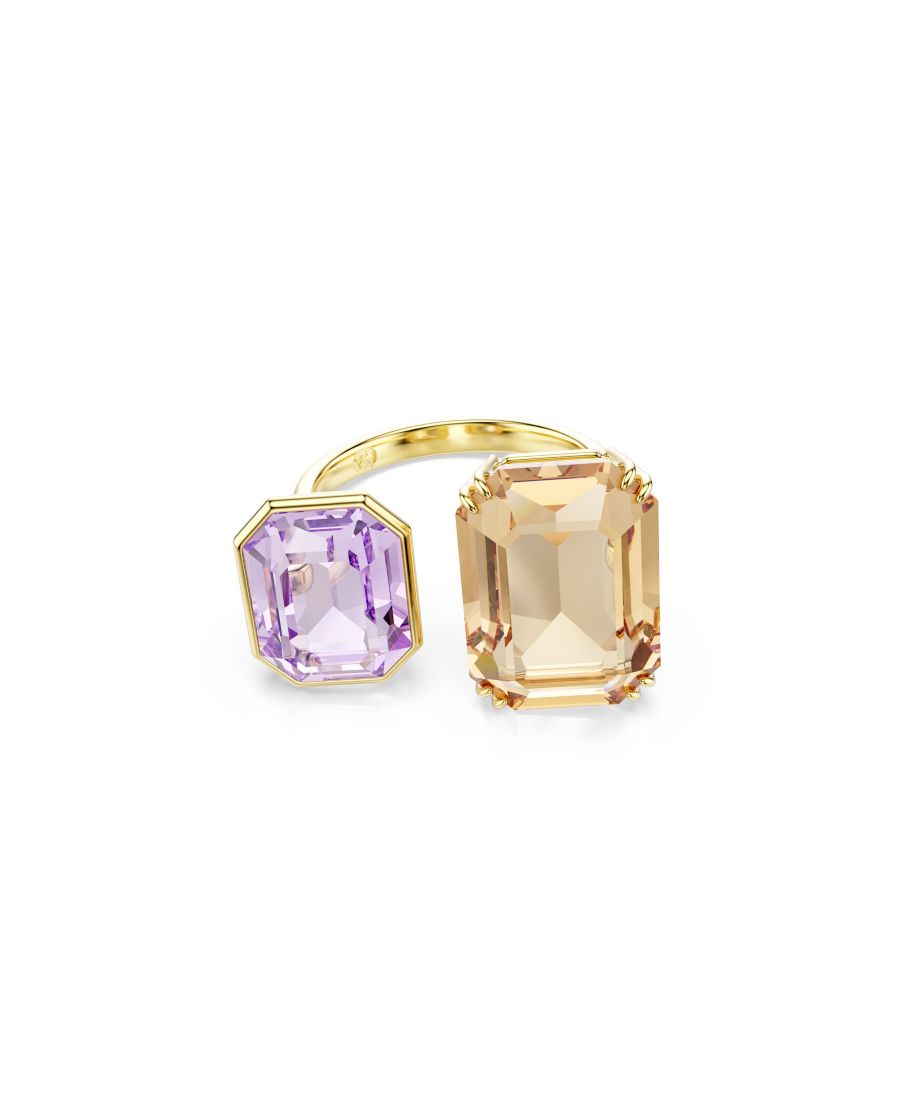 

Кольцо Millenia с золотистым покрытием, разноцветное, открытое Swarovski, Brown