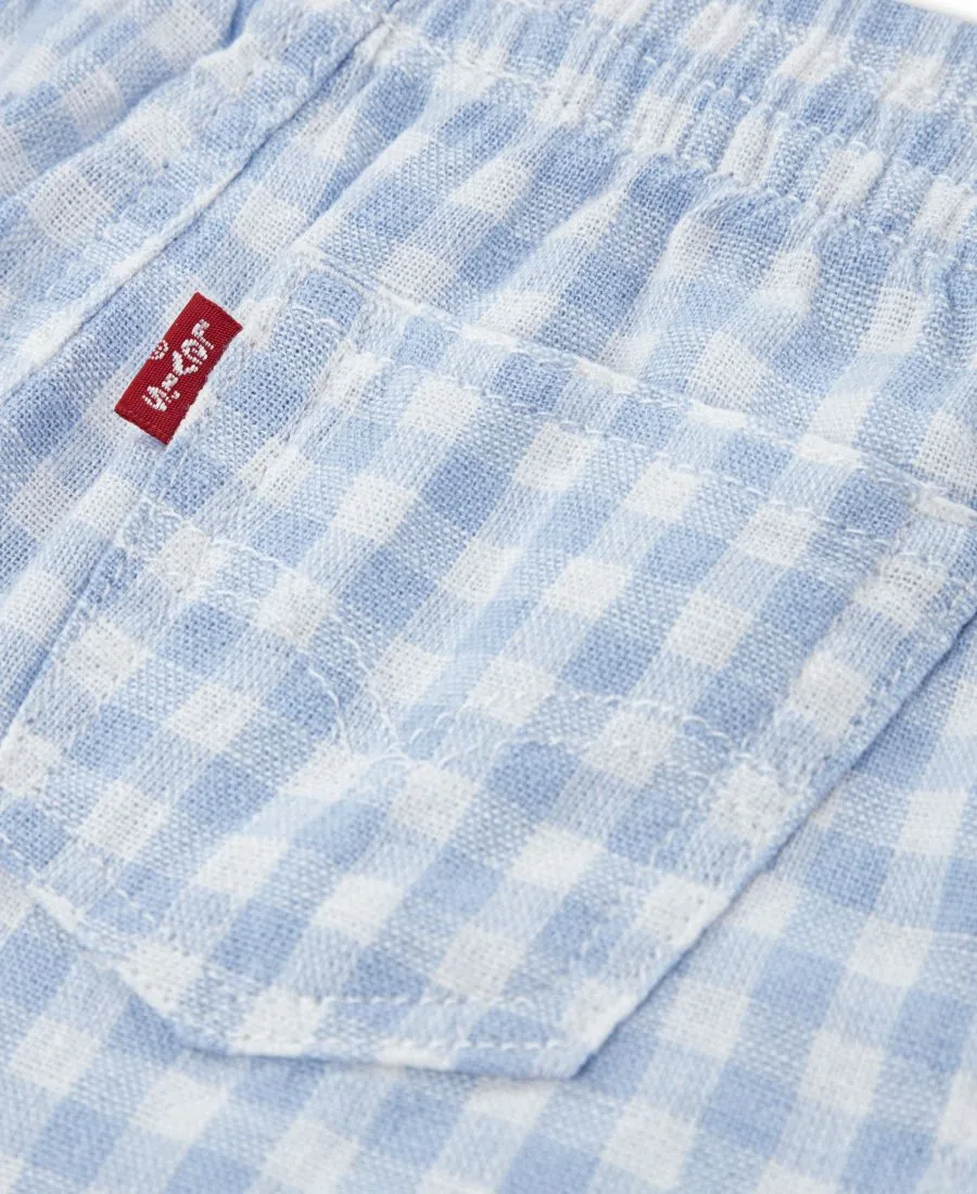 Детский комплект из рубашки и шорт из льна в клетку (2T-7), размер 2 Levi's, chambray синий — фото 3