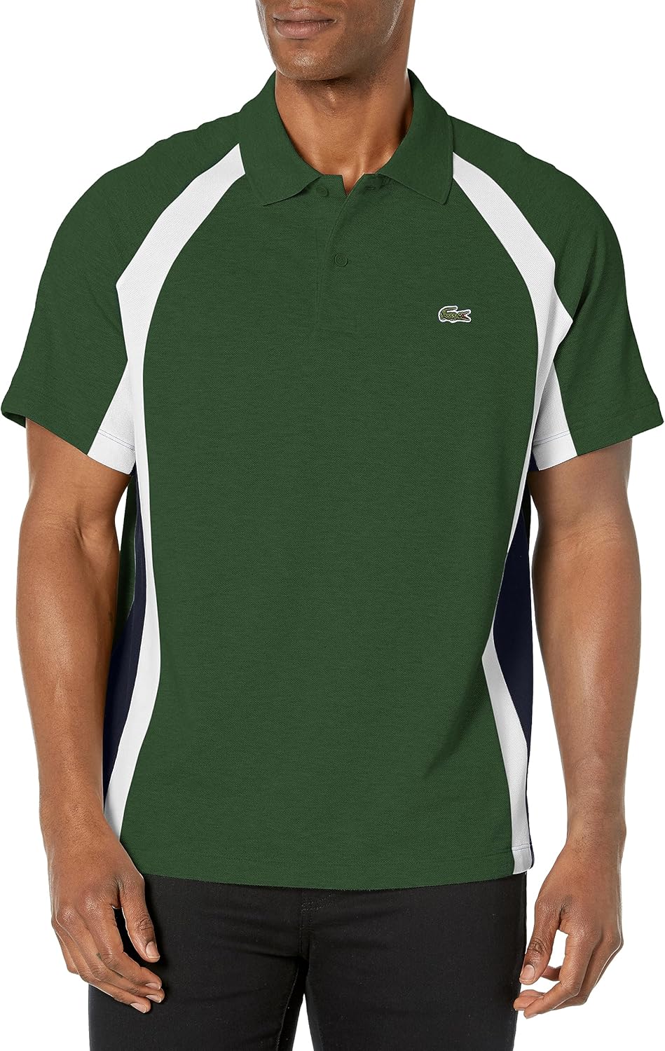 

Lacoste мужская футболка-поло с коротким рукавом, свободного кроя, в технике пети-пике с цветными блоками, Green/Navy Blue-Flour, Зеленый, Lacoste мужская футболка-поло с коротким рукавом, свободного кроя, в технике пети-пике с цветными блоками, Green/Nav