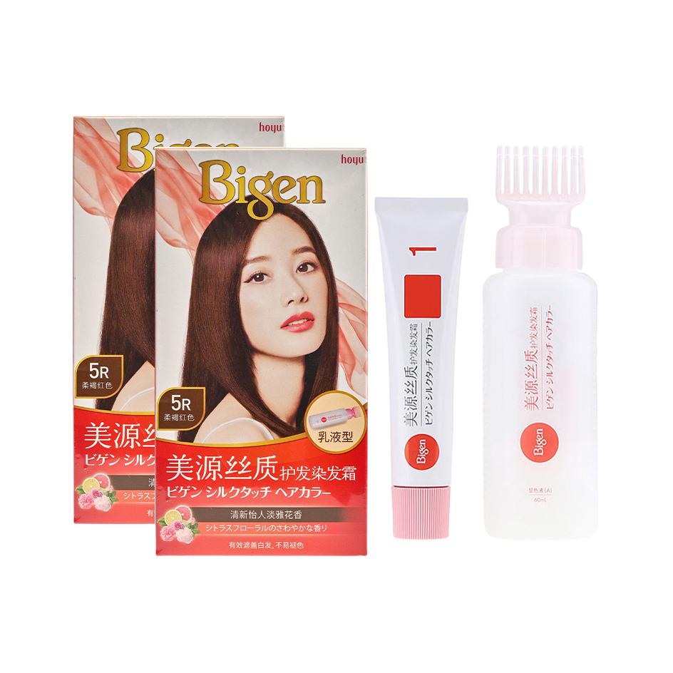 

Крем для окрашивания волос Meiyuan Silk, маскирует седину, 40 г + 60 мл HOYU, кремовый/мягкий коричневый