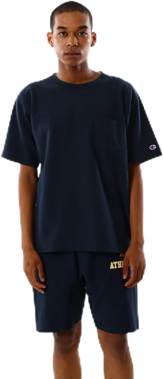 

Мужская футболка Champion C3-Z319Z REVERS WEAVE с коротким рукавом и круглым вырезом, 100% хлопок, плотность 9,4 унции, технология Reverse Weave (R), короткий рукав, карман, темно-синий