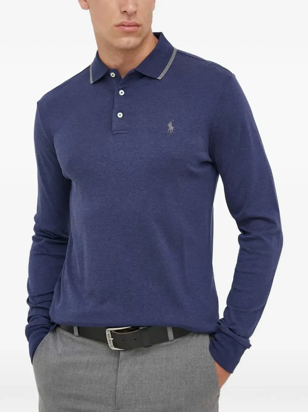 Рубашка поло с длинными рукавами POLO RALPH LAUREN, синий