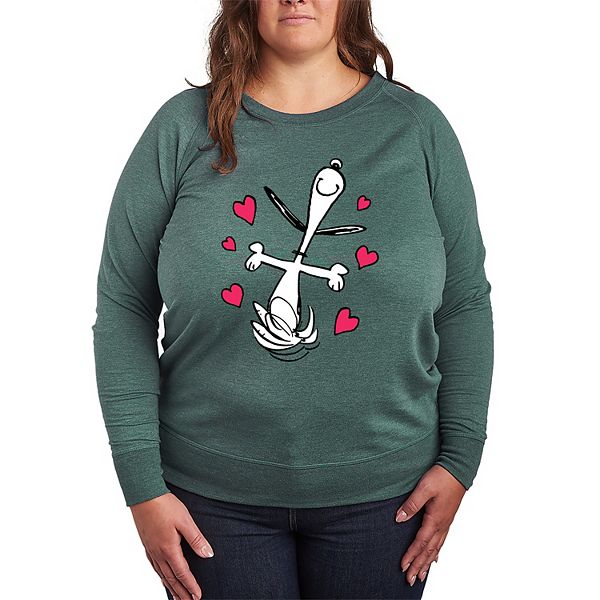 

Футболка с длинным рукавом French terry Peanuts Snoopy Dancing Hearts Plus size Licensed Character