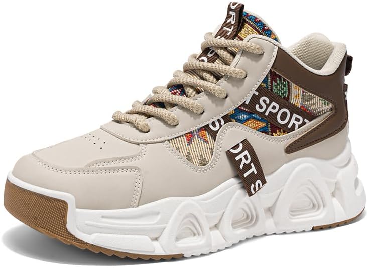 

Мужские ретро кроссовки на шнуровке с толстой подошвой - удобные и нескользящие, подходят для активного отдыха на открытом воздухе в любое время года Hhhchpm, хаки