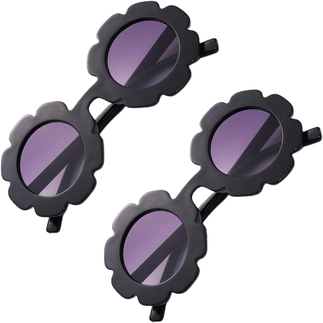 

2 пары черных солнцезащитных очков из смолы с рисунком подсолнуха. Модные очки с защитой от УФ-излучения для активного отдыха и вечеринок. Прочные и легкие аксессуары Holibanna, Black