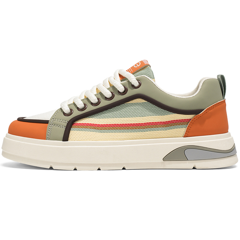 

LINGPAO Низкие скейтерские кроссовки мужские бежево-зеленые, цвет Beige Green