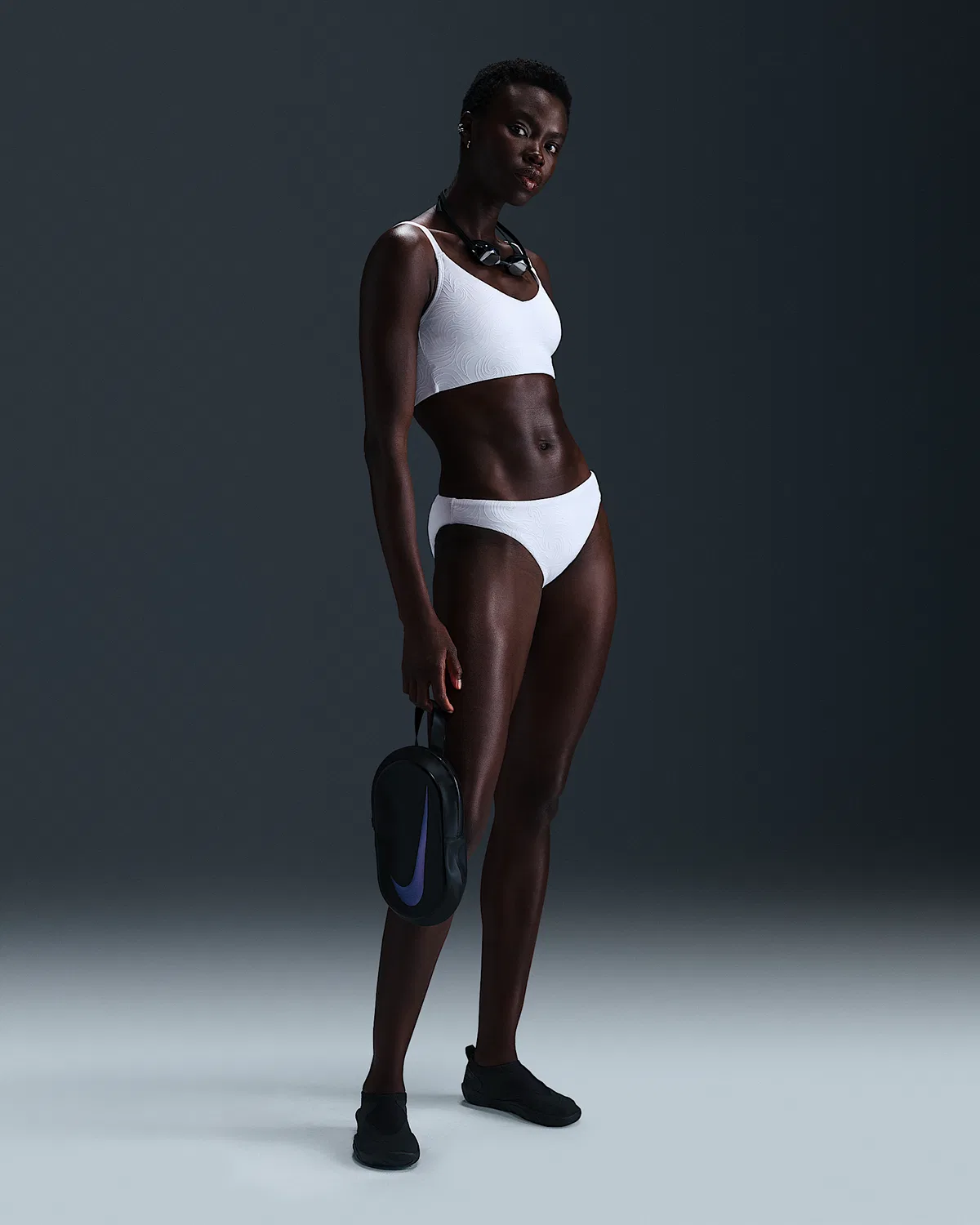 Женские плавки-бикини Nike Swim Water Texture, White