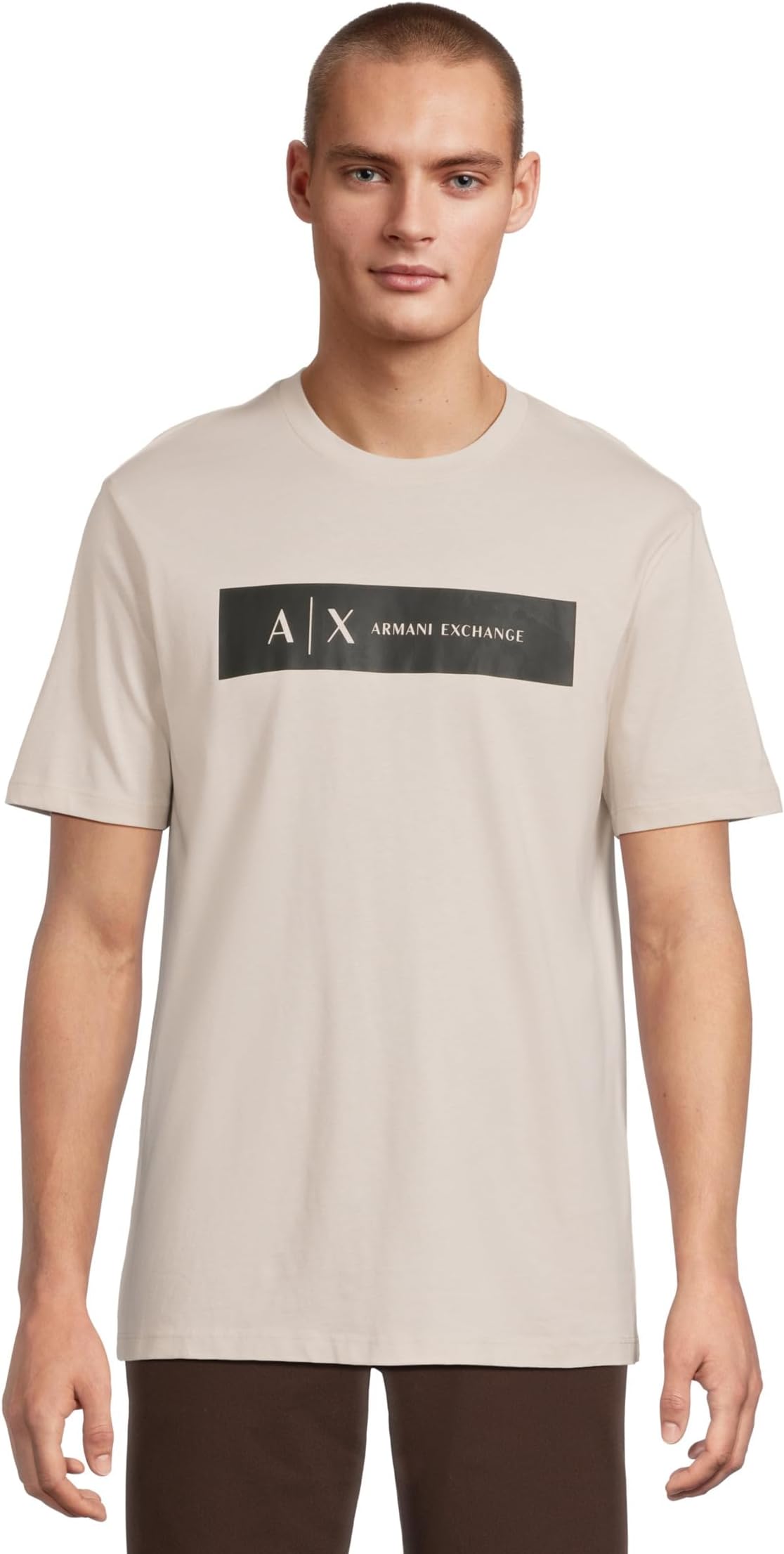 

Футболка Armani Exchange Box Chest Logo T-shirt, цвет Wind Chime