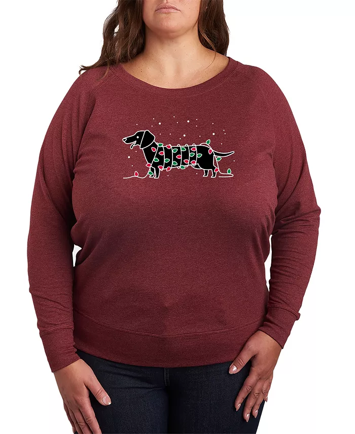 

Пуловер с принтом Dachshund Lights Plus Size Hybrid Apparel, красный