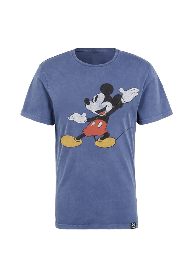 

Футболка Disney Микки Маус позирует в классическом дизайне Re:Covered, синий