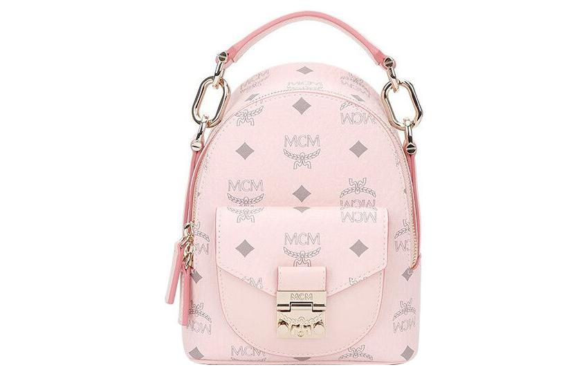 

MCM Миниатюрный женский рюкзак из коровьей кожи розовый
