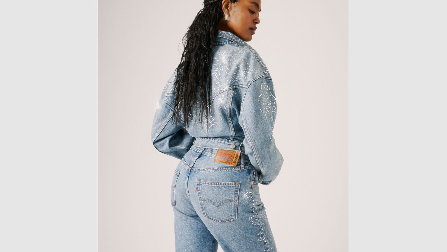 Женские джинсы Beyoncé X Levi's 501 90-х годов Levi's, Western Crystal - Dark Wash — фото 2