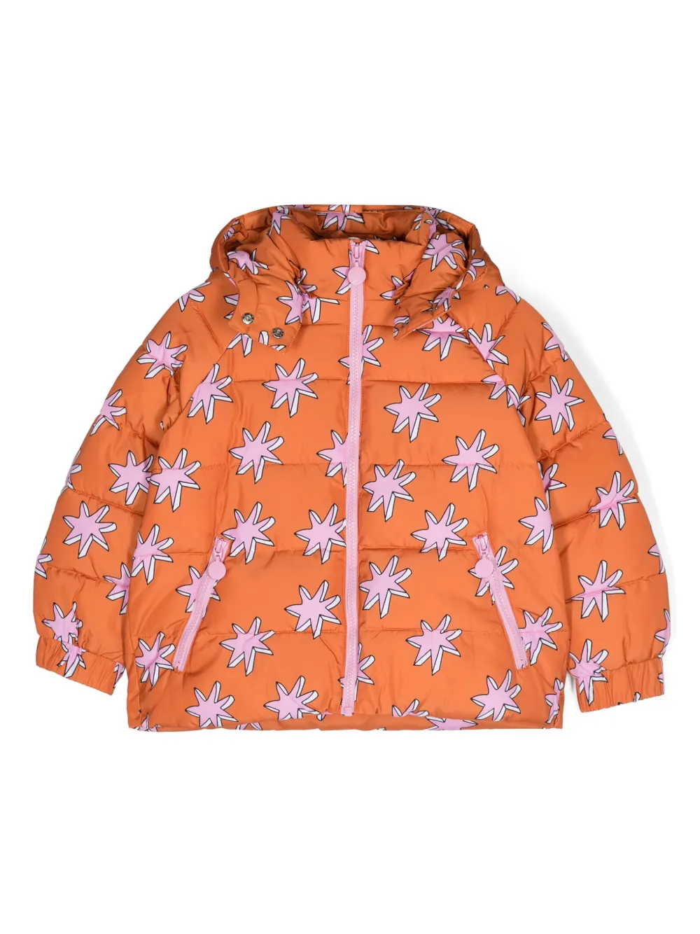 

Пуховик с графичным принтом Stella McCartney Kids, оранжевый