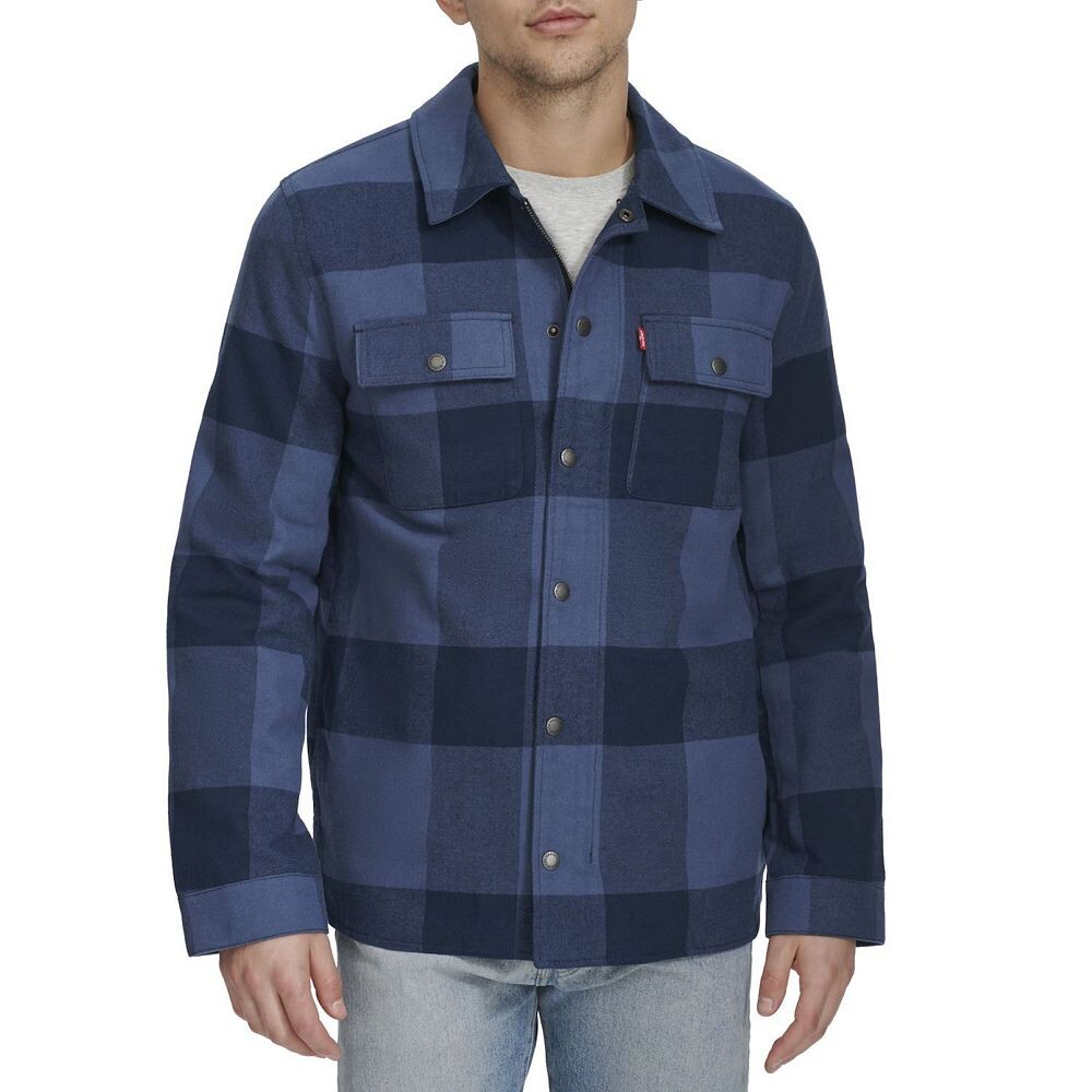 

Мужская рубашка в клетку из хлопка Levi's, цвет Blue Plaid