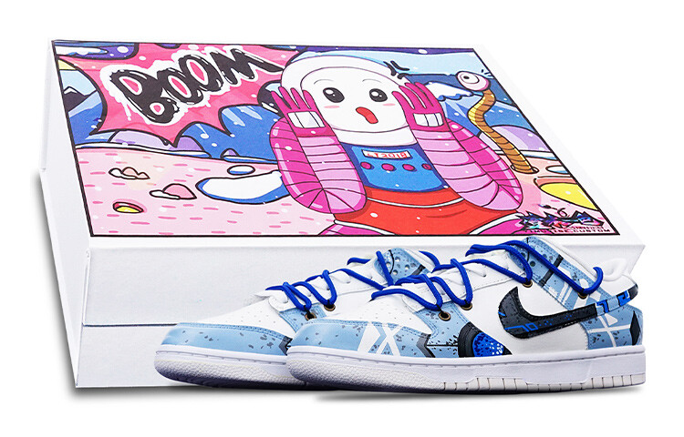 

Кроссовки Nike Dunk Skateboard Shoes Women's Low-Top Blue/White