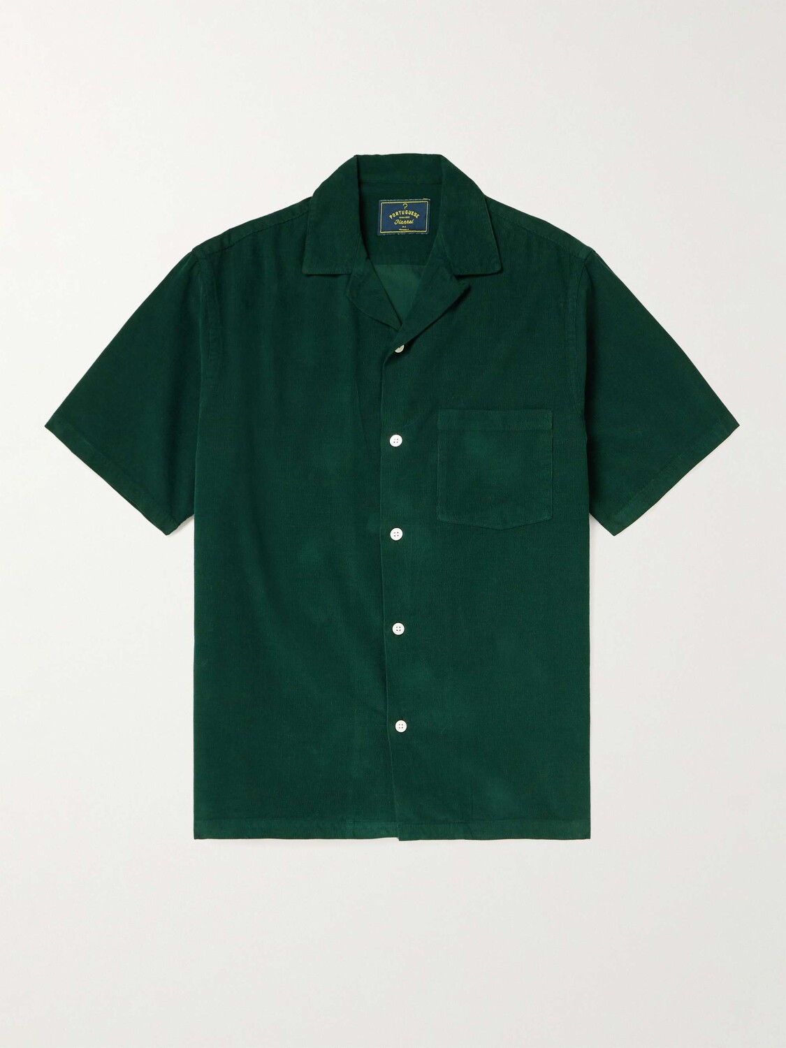 

Рубашка из хлопка и вельвета со сменным воротником PORTUGUESE FLANNEL, зеленый
