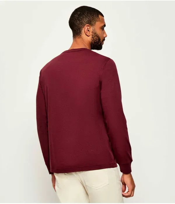 Лонгслив custom slim fit Polo Ralph Lauren, бордовый — фото 3