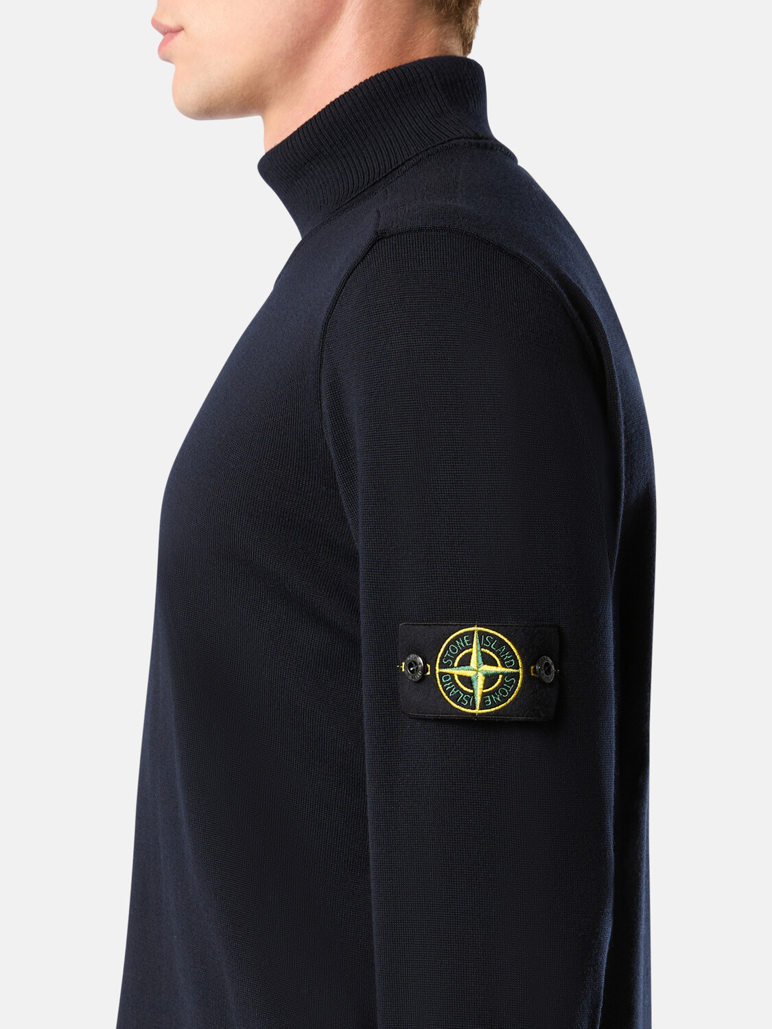 Водолазка с ребристыми краями Stone Island 5100025 LIGHT RWS PURE WOOL, Navy Blue — фото 3