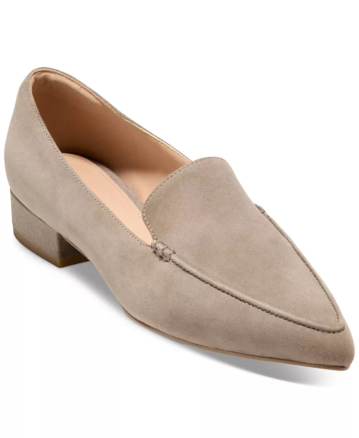 Женские лоферы Valantina на квадратном каблуке с заостренным носком Cole Haan, загар/бежевый