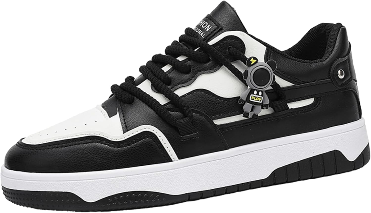 

Мужские кроссовки белого и черного цвета с контрастными блоками, стильные низкие шнурованные обувь с спортивным оттенком Aokisx