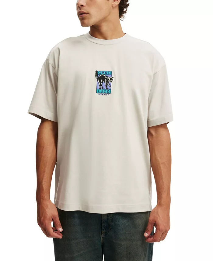 

Мужская футболка Box Fit с принтом COTTON ON, серебряный
