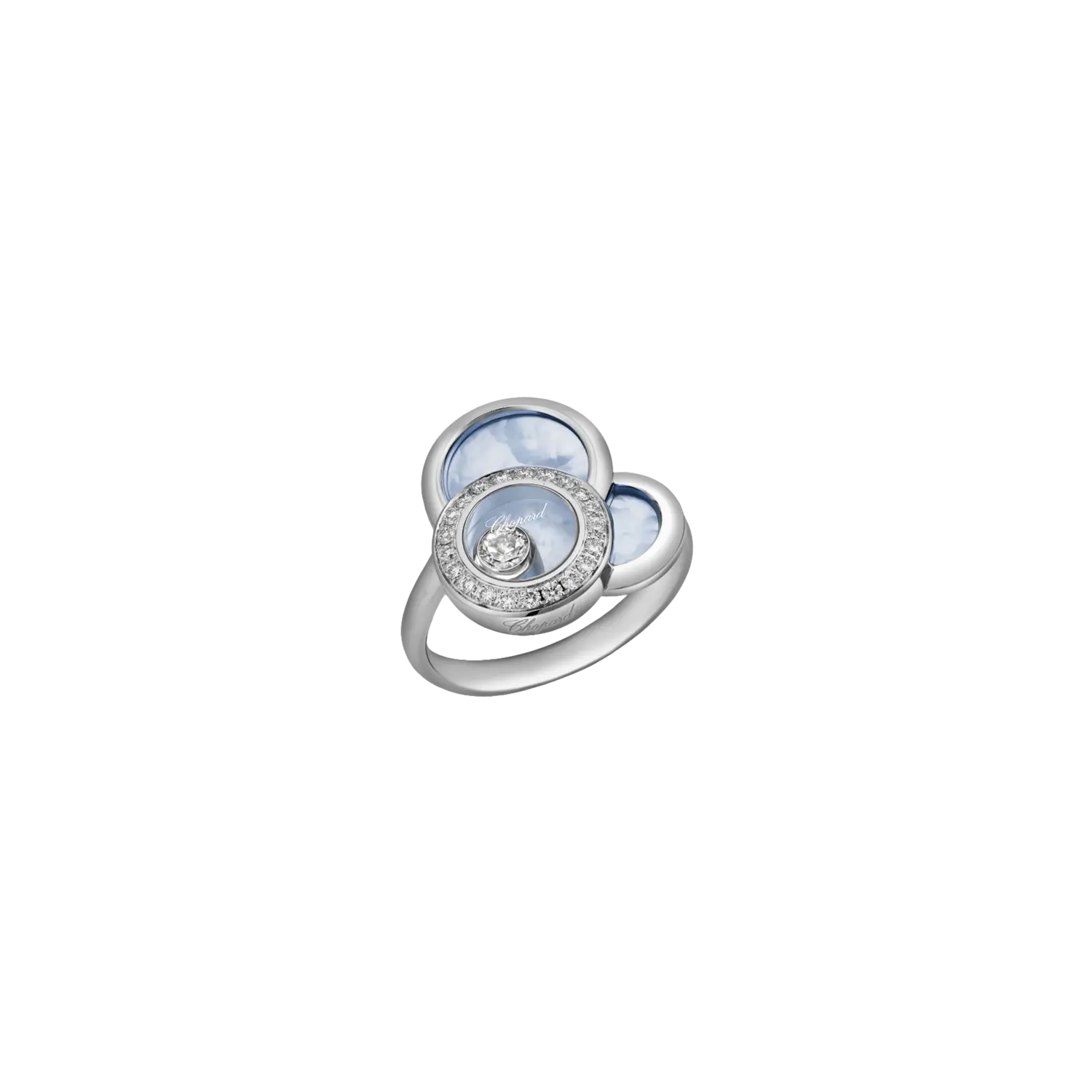 

Кольцо happy dreams из белого золота с бриллиантами и синим перламутром Chopard